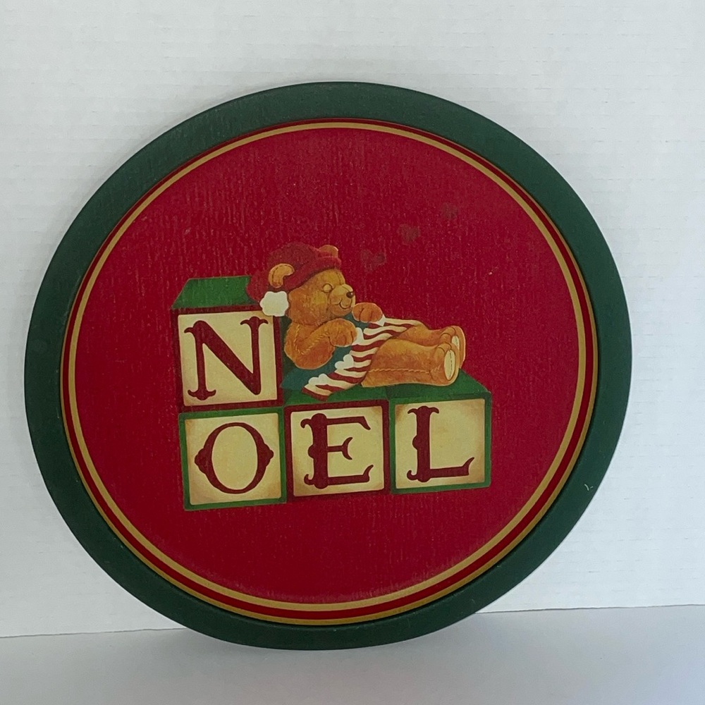 Metal Serving Tray Noel Christmas Round Decorative Holiday Taiwan 1988